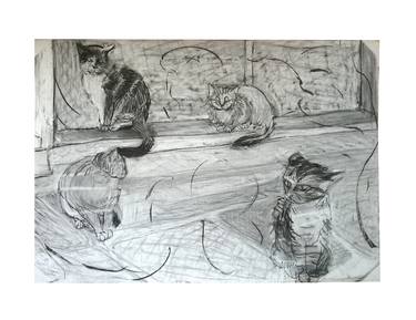 Print of Figurative Cats Drawings by Isidora Ficovic