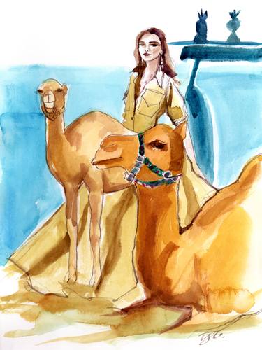 Fashion illustration_The woman with her camels thumb