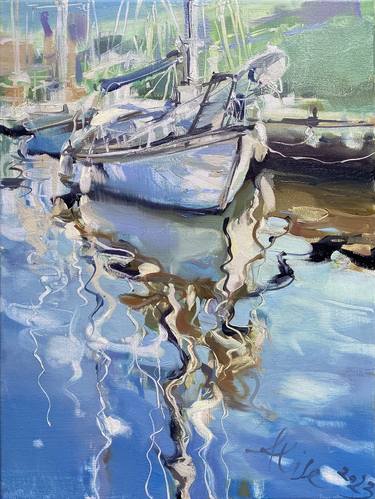 Original Realism Boat Paintings by Alise Medina