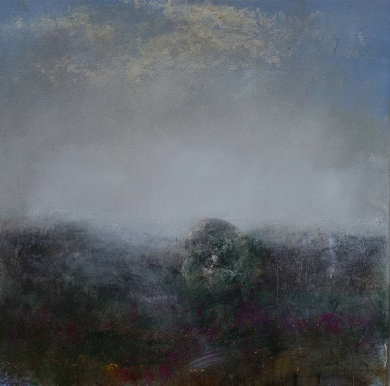 Holed Stone and Mist Kenidjack Painting by Chris Hankey | Saatchi Art