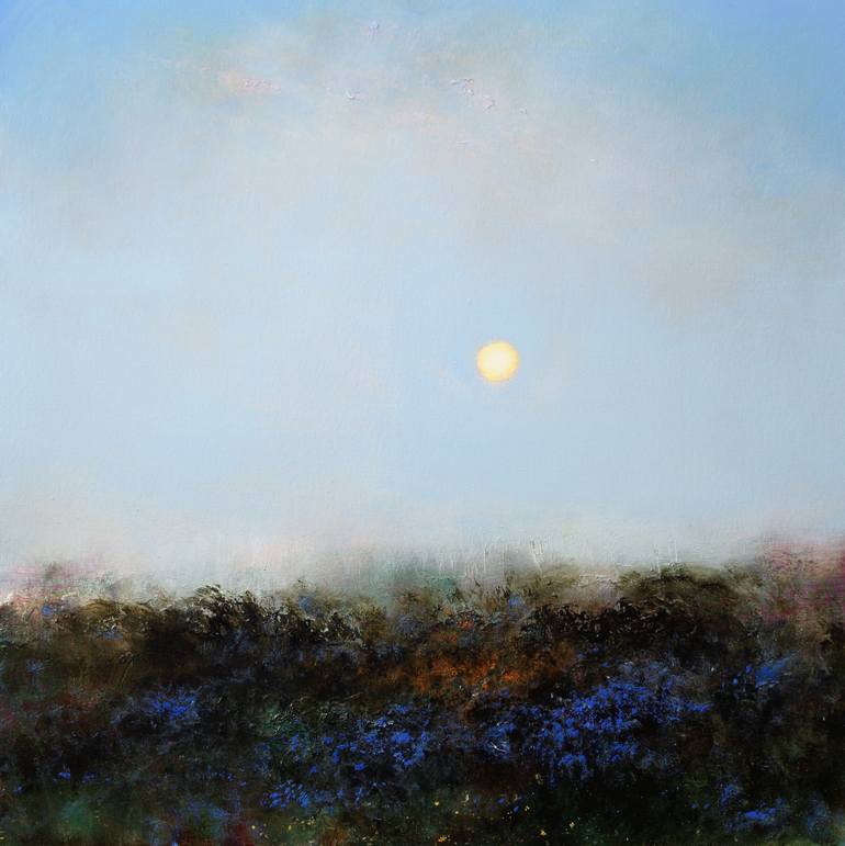 Sunrise Through Mist Painting by Chris Hankey | Saatchi Art