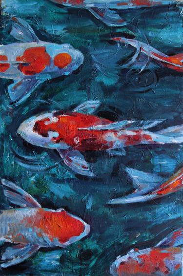 Print of Impressionism Fish Printmaking by Alexandra Verkhovskaya