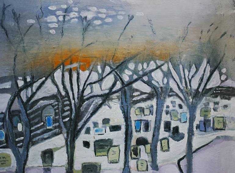 Original Abstract Expressionism Landscape Painting by Ali Moshiri