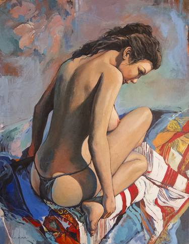 Original Figurative Nude Paintings by Clive Kirk