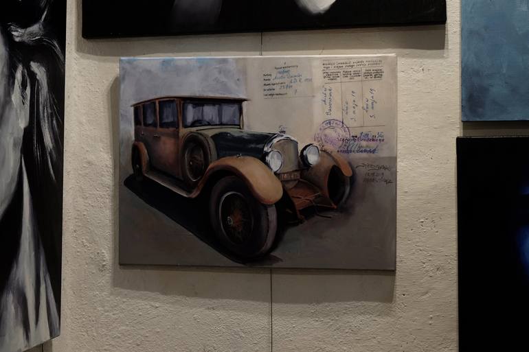 Original Figurative Automobile Painting by Jacek Sikora