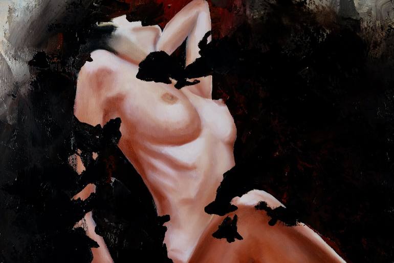 Original Expressionism Nude Painting by Jacek Sikora