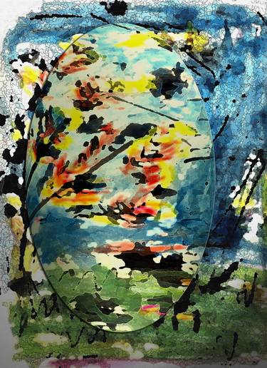 Original Abstract Expressionism Landscape Mixed Media by Jouanne Roberson