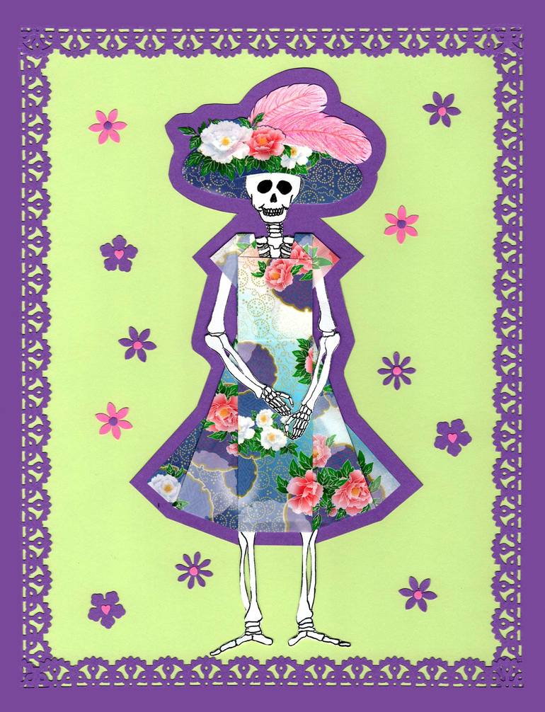 Woman with Feathered Hat / La Catrina con Sombrero de Plumas Collage by ...