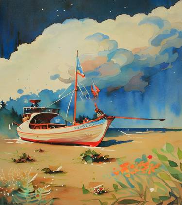 Original Realism Boat Painting by Eric Buechel