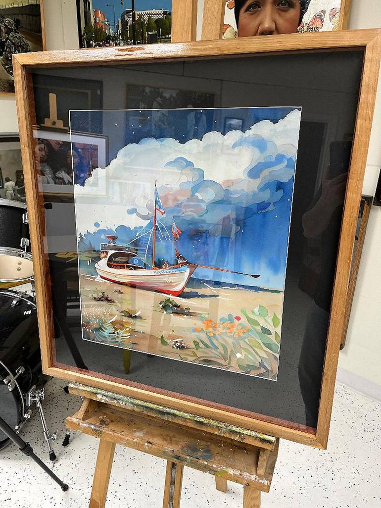 Original Boat Painting by Eric Buechel