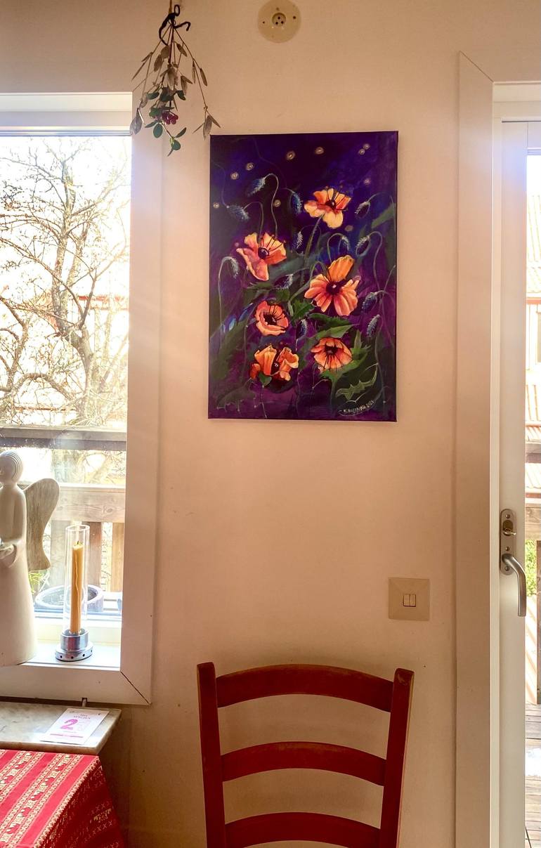 Original Color Field Painting Floral Painting by Alexandra Krasuska