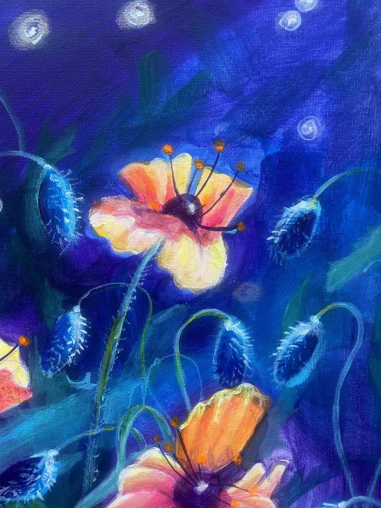 Original Color Field Painting Floral Painting by Alexandra Krasuska
