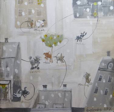 Print of Conceptual Dogs Paintings by Alexandra Krasuska