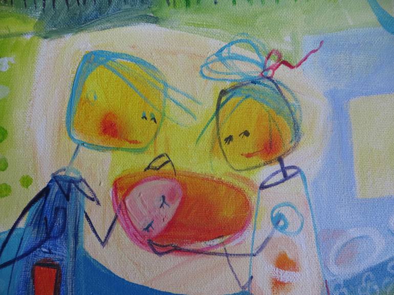 Original Abstract Family Painting by Alexandra Krasuska