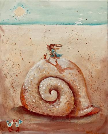 Original Conceptual Beach Paintings by Alexandra Krasuska