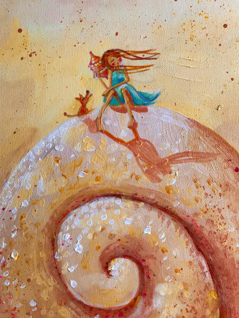 Original Conceptual Beach Painting by Alexandra Krasuska