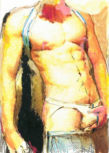 Original Expressionism Erotic Mixed Media by Will Joubert