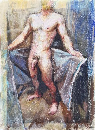 Original Abstract Expressionism Nude Drawing by Will Joubert