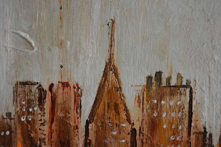 Original Abstract Cities Painting by Helena Cambeiro