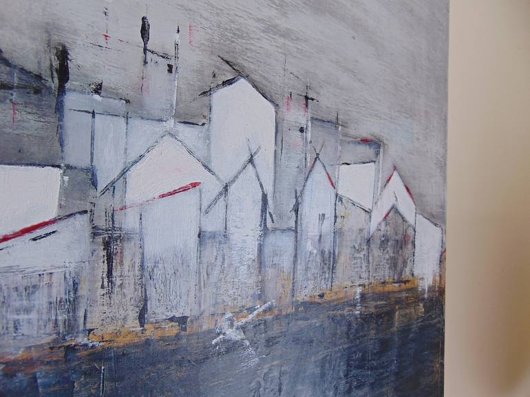 Original Abstract Architecture Painting by Helena Cambeiro