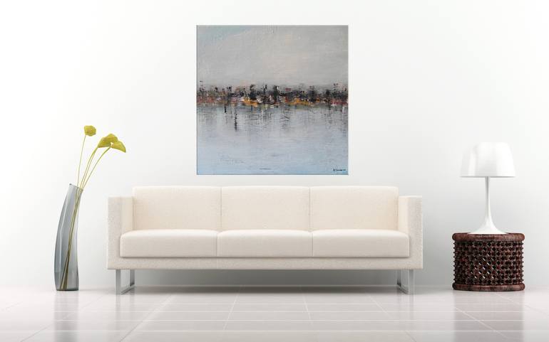 Original Abstract Cities Painting by Helena Cambeiro