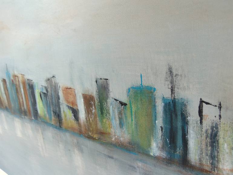 Original Abstract Cities Painting by Helena Cambeiro