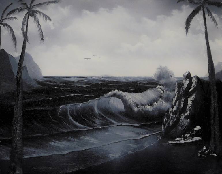 Black And White Sea Painting By Christopher Herrin Saatchi Art
