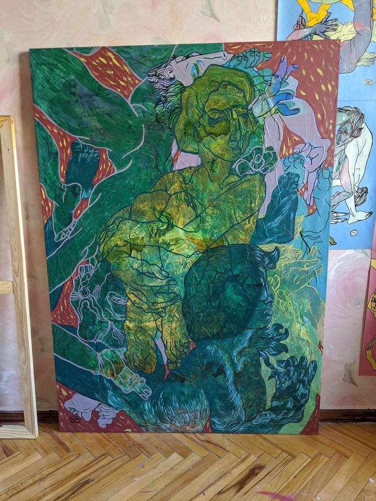 Original Expressionism Women Painting by Vorona Ecaterina