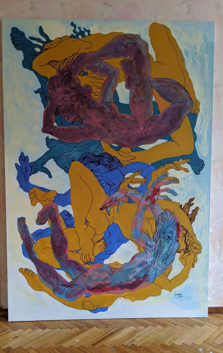 Original Expressionism Women Painting by Vorona Ecaterina