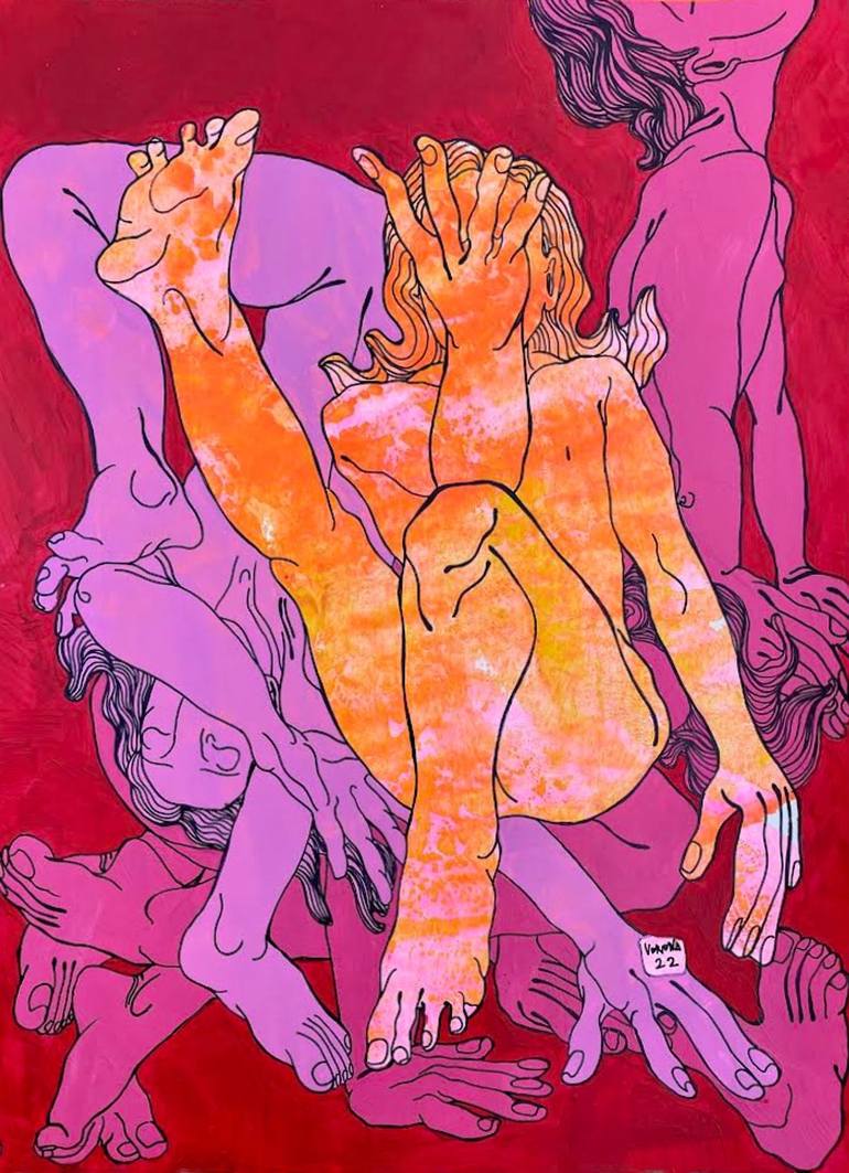 Original Abstract Women Paintings by Vorona Ecaterina