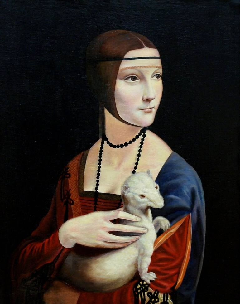 The lady with the ermine Painting by Nikolai Rzhevsky Saatchi Art