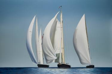 REGATTA IN PORTO CERVO oil painting's print thumb