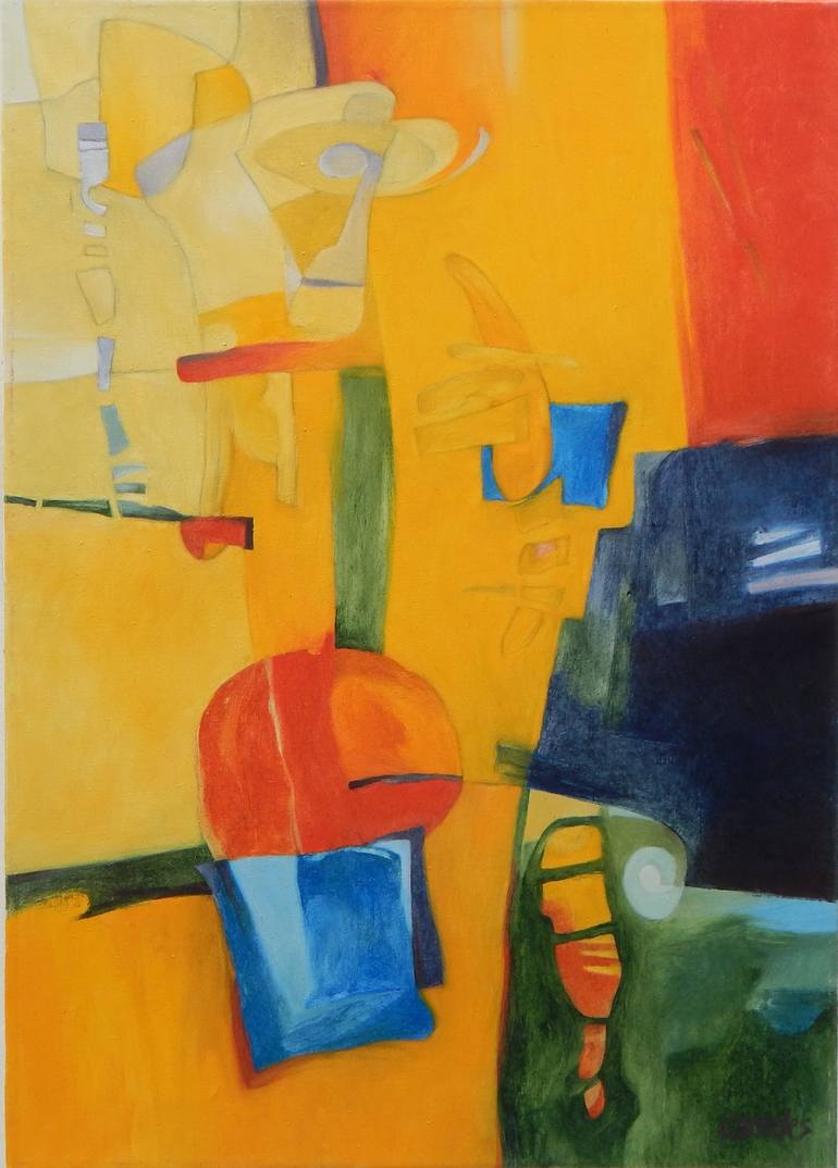 Original Fine Art Abstract Paintings by Csendes Csaba