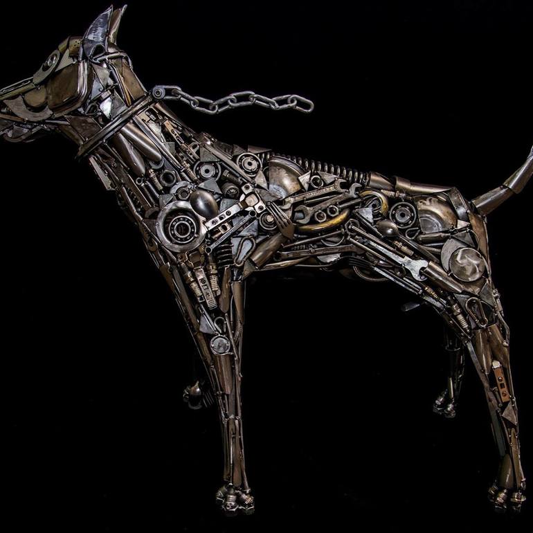 IRON DOG - CERBERUS Sculpture by Dimitris Karasaridis | Saatchi Art