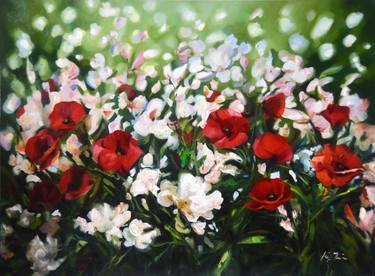 Original Fine Art Floral Paintings by Katarina Vicenova