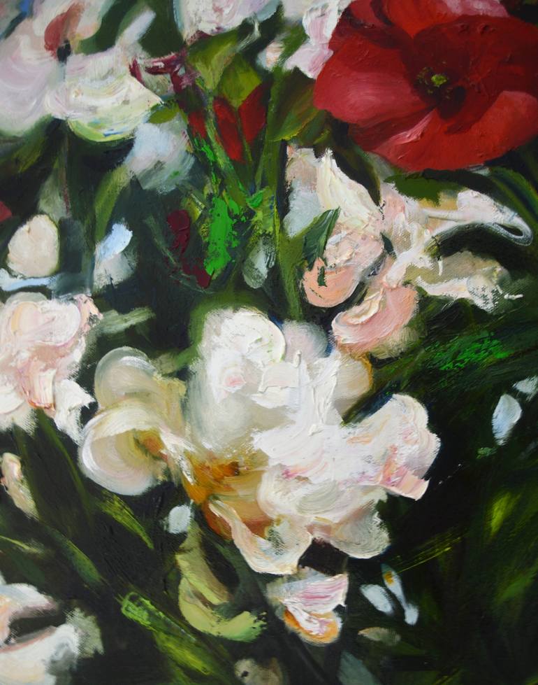 Original Floral Painting by Katarina Vicenova