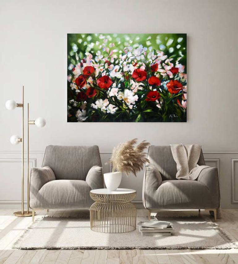 Original Floral Painting by Katarina Vicenova