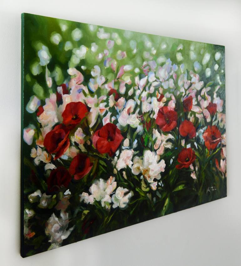 Original Floral Painting by Katarina Vicenova