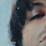 Original oil painting on wood, combining realistic details with with abstract elements