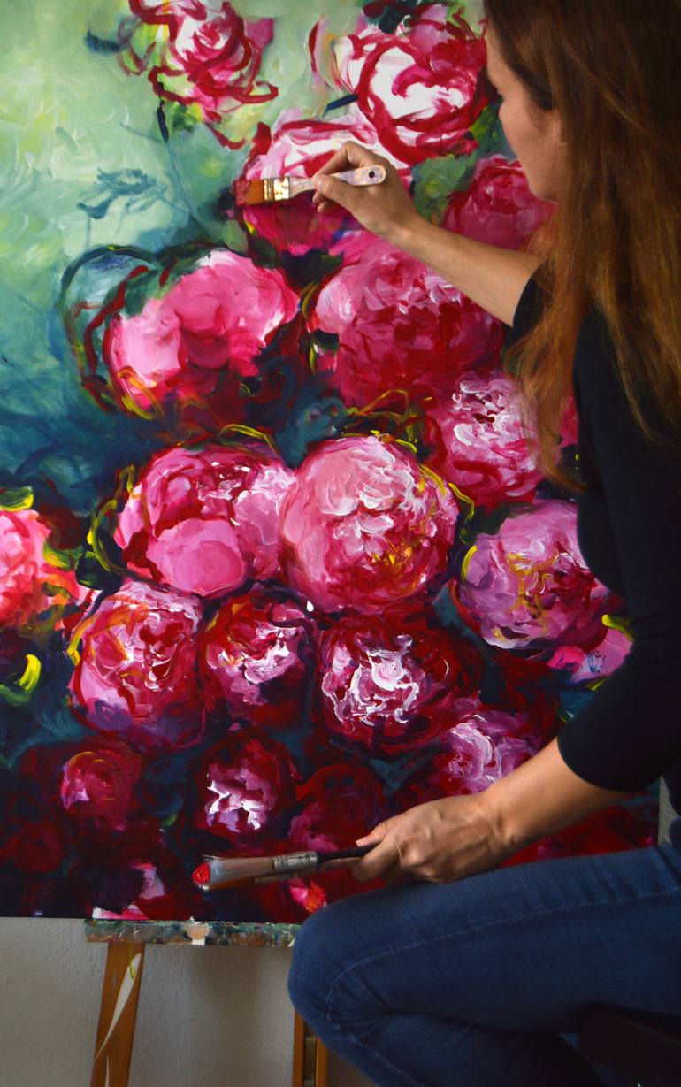 Original Figurative Floral Painting by Katarina Vicenova