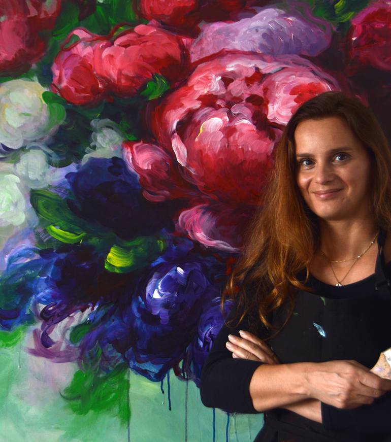 Original Contemporary Floral Painting by Katarina Vicenova