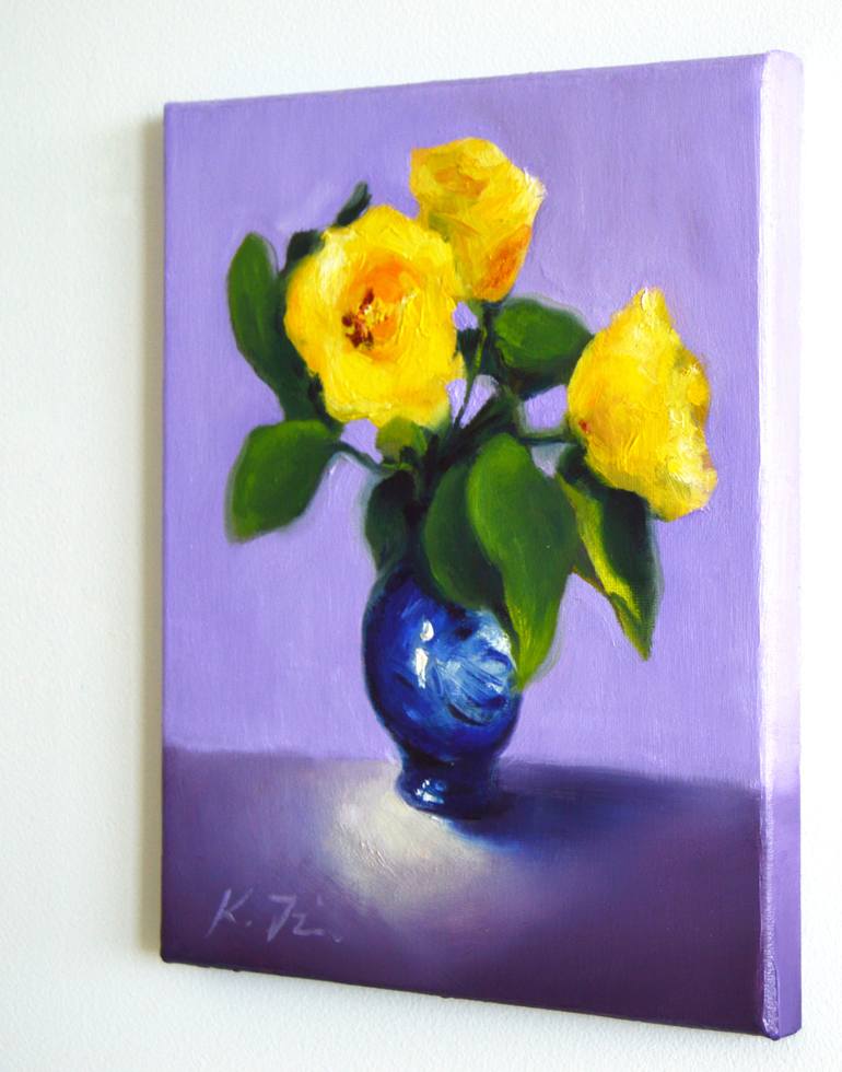 Original Impressionism Floral Painting by Katarina Vicenova