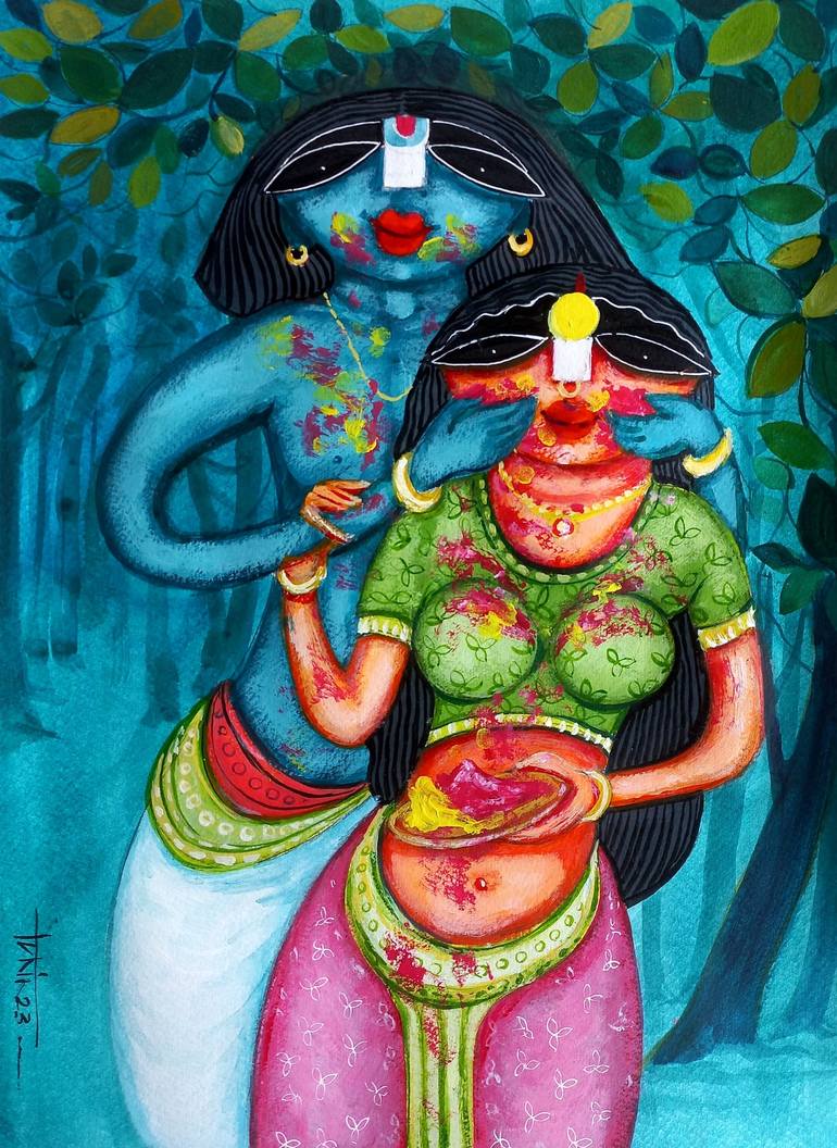 Original Fine Art Religious Painting by TUHIN RAKSHIT