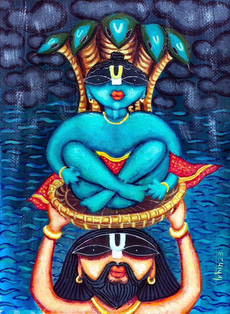 Original Fine Art Religious Painting by Tuhin Rakshit