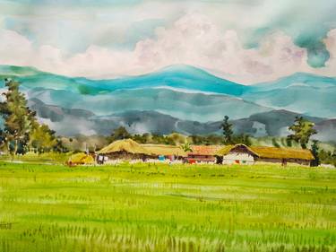 Original Landscape Painting by TUHIN RAKSHIT