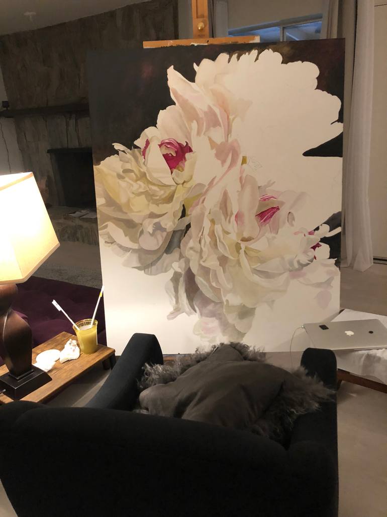 Original Modernism Floral Painting by Julie Martin