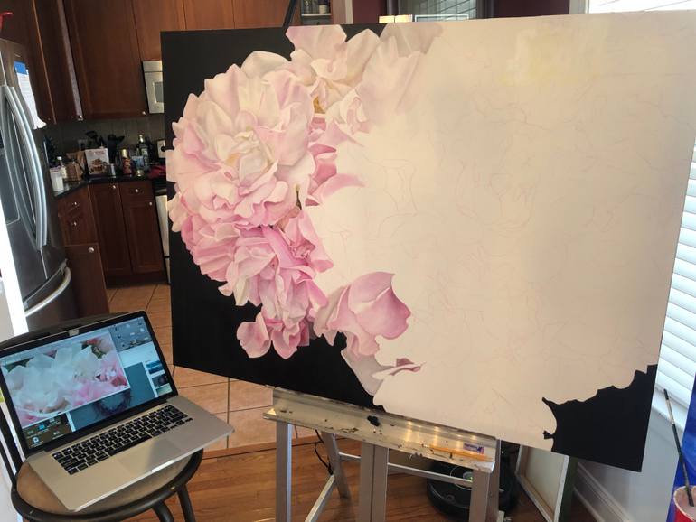 Original Fine Art Floral Painting by Julie Martin