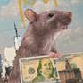 Cashrat©️ is about how greed is kinda the lowest common denominator while in contrast, love and sacrifice are the highest.

This original artwork by Josiah Stam comes with a certificate of authenticity. This matt finished and sealed canvas comes stretched on a 18”x24”x1” frame, wired and ready to hang.