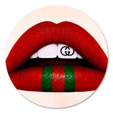 Lips series Gucci L8  - 50 Inches diameter museum grade acrylic face mount thumb