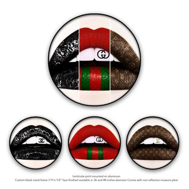 Lips series Lenticular Fine Art Print - L682  - 36 inches diameter - Limited Edition of 8 thumb